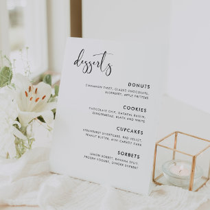 Elegant & Modern Wedding Dessert Bar Pedestal Sign