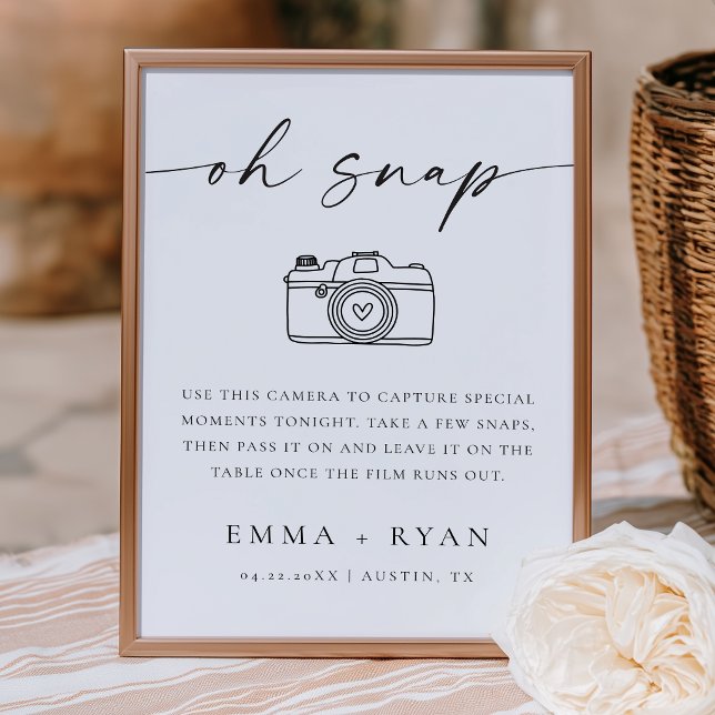 Elegant Modern Wedding Disposable Camera Sign (Creator Uploaded)