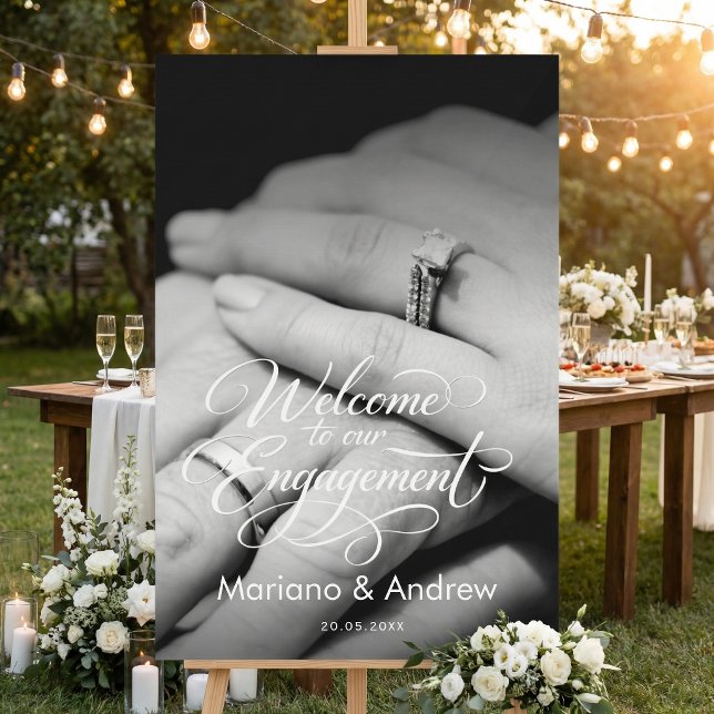 Elegant modern  wedding engagement acrylic sign (Creator Uploaded)