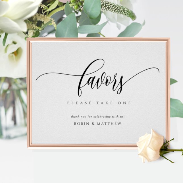 Elegant Modern Wedding Favours Sign (Creator Uploaded)