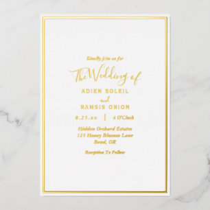 Elegant Modern Wedding Gold Foil Invitation