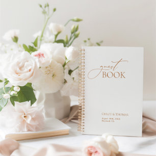 Elegant Modern Wedding Guest Book Spiral Notebook