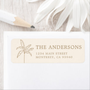 Elegant Modern Wedding Logo Palm Tree Label Return Address Label