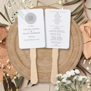 Elegant Modern Wedding Logo Program Hand Fan
