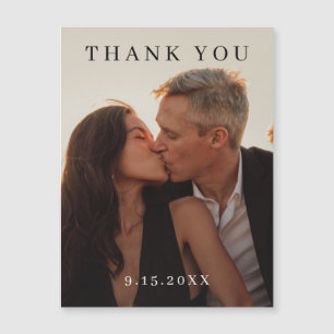 Elegant  Modern Wedding Magnet Thank You Card