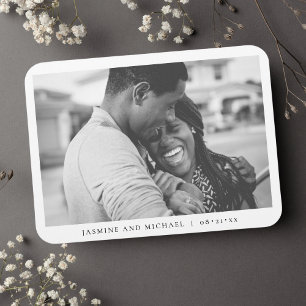 Elegant Modern Wedding Photo Magnet