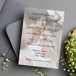 elegant modern wedding photo overlay invitation