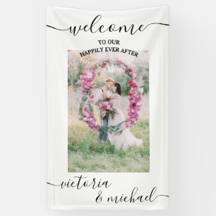 Elegant modern wedding photo picture Welcome Banner