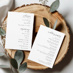 Elegant Modern Wedding Program<br><div class="desc">Celebrate your special day with this elegant minimalist wedding program. Featuring a clean, modern design with timeless typography, this double-sided program highlights your ceremony details on one side and your wedding party on the other. Customise with your names, wedding date, and personalised details to create a program that beautifully reflects...</div>