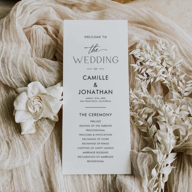 Elegant Modern Wedding Program (Modern Minimalist Wedding Program )