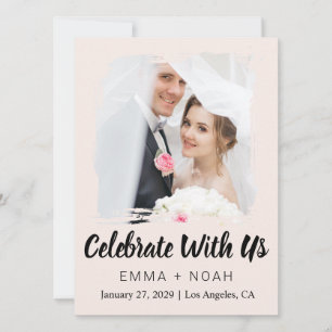 Elegant Modern Wedding Reception Invitation 