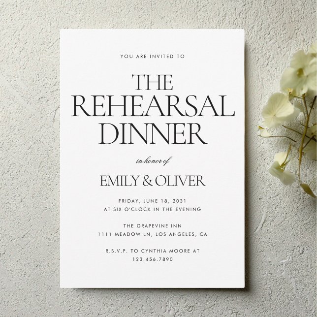 Elegant Modern Wedding Rehearsal Dinner Invitation (Creator Uploaded)