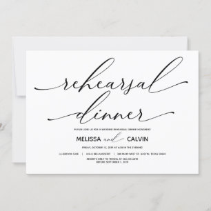 Elegant Modern Wedding Rehearsal Dinner Invitation