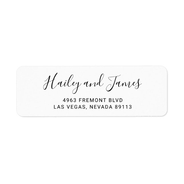 Elegant Modern Wedding Return Address Label (Front)
