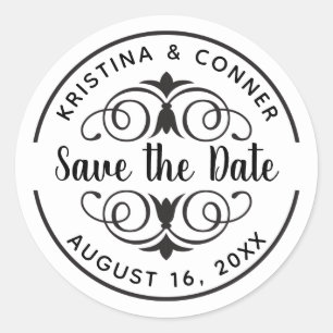 Elegant Modern Wedding Save the Date Envelope Seal