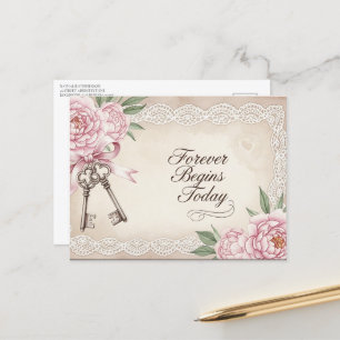 Elegant modern wedding Save The Date postcard