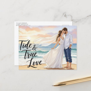 Elegant modern wedding Save The Date postcard