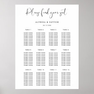 Elegant & Modern wedding seating chart