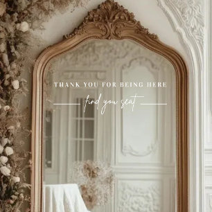 Elegant Modern Wedding Seating Chart Mirror Decal 