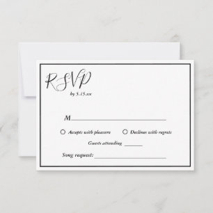 Elegant Modern Wedding Song Request RSVP Card