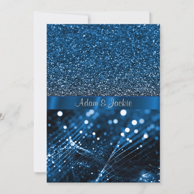 ELEGANT & MODERN WEDDING SPLIT ROYAL blue Invitation (Front)