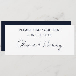 Elegant Modern Wedding Table Seating Header Card