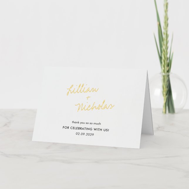 Elegant Modern Wedding Thank You Card (Front)