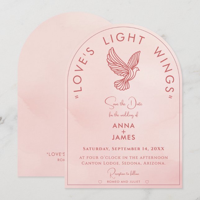 Elegant Modern Wedding Unique Minimalist Quote Save The Date (Front/Back)