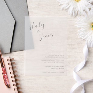 Elegant Modern Wedding Vellum Invitations
