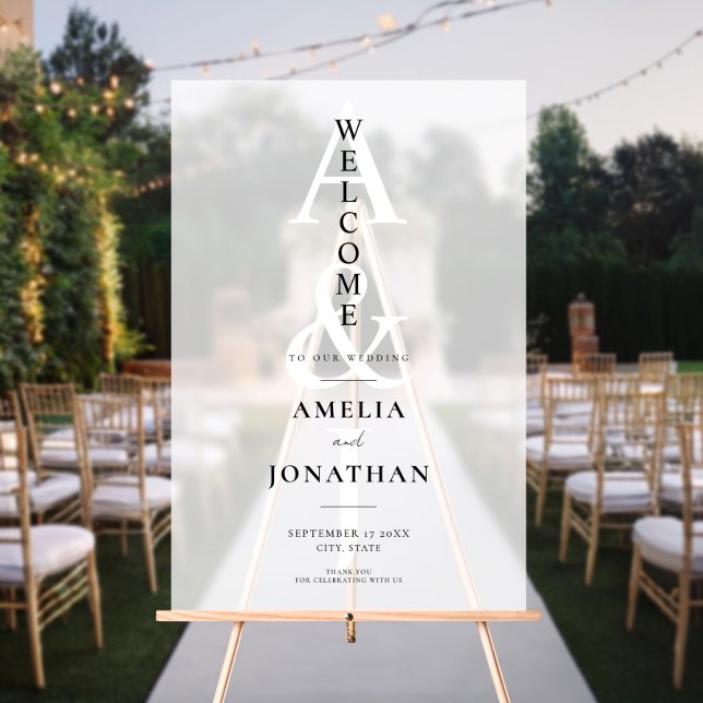 Elegant Modern Wedding Welcome Acrylic Sign (Creator Uploaded)