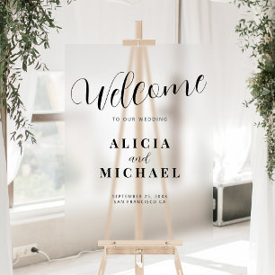 Elegant modern wedding welcome acrylic sign