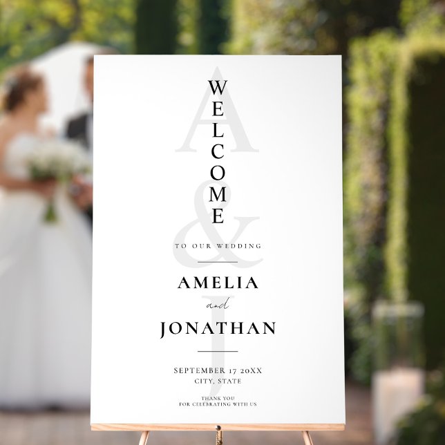 Elegant Modern Wedding Welcome Acrylic Sign (Creator Uploaded)