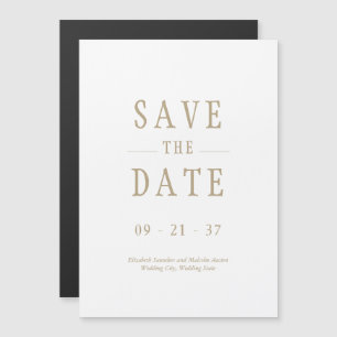 Elegant Modern Wedding White Save The Date Magnetic Invitation