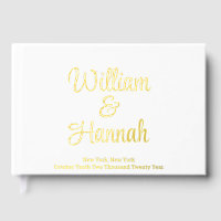 Elegant Modern Wedding White with Gold Hardcover