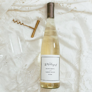 Elegant Modern Wedding Wine Label