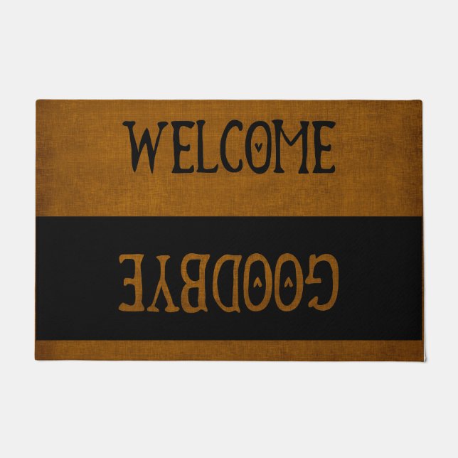 Elegant Modern Welcome Goodbye  Doormat (Front)