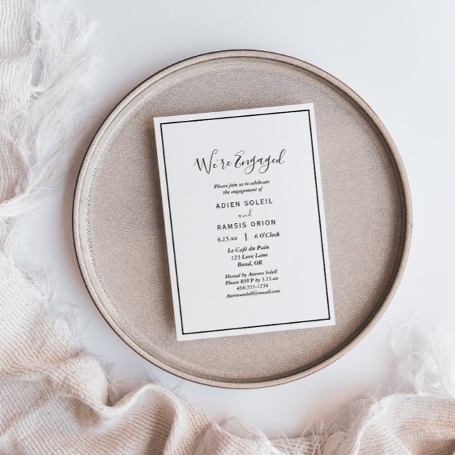 Elegant Modern We're Engaged Invitation (Creator Uploaded)