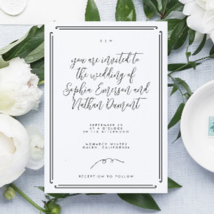 Elegant Modern Whimsical Handwritten Wedding Invitation
