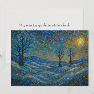 Elegant Modern Whimsical Unique Boho Holiday Card
