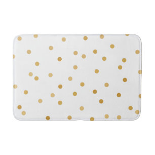 Elegant Modern White Gold Confetti Dots Bath Mat