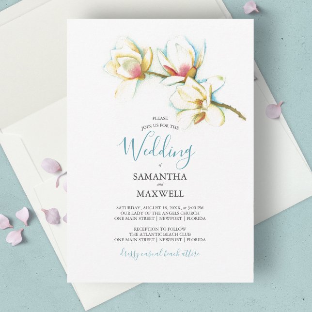 Elegant Modern White Magnolias Floral Wedding (Creator Uploaded)