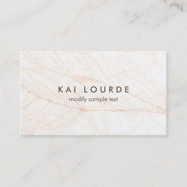 Elegant Modern White Marble Professional Business  Card (Front)