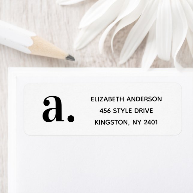 Elegant Modern White Return Address Label (Insitu)