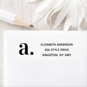 Elegant Modern White Return Address Return Address Label
