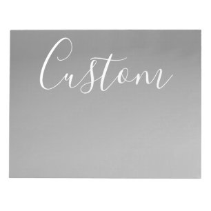 Elegant Modern White Script Writing Grey Gradient Notepad