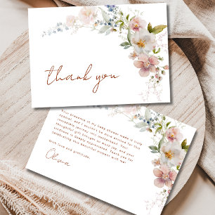 Elegant Modern Wildflower Baby Shower Thank You Card