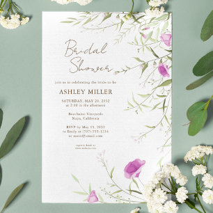 Elegant Modern Wildflower Bridal Shower Invitation