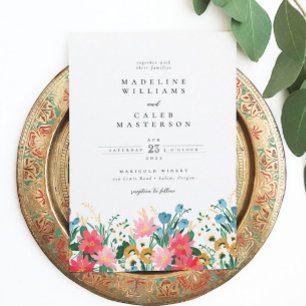 Elegant Modern Wildflower Flower Garden Wedding Invitation