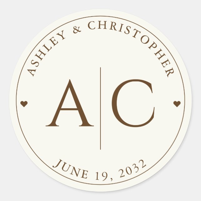 Elegant Modern Wildflower Off-White Wedding Classic Round Sticker (Front)