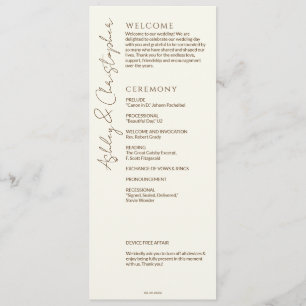 Elegant Modern Wildflower Off-White Wedding Program